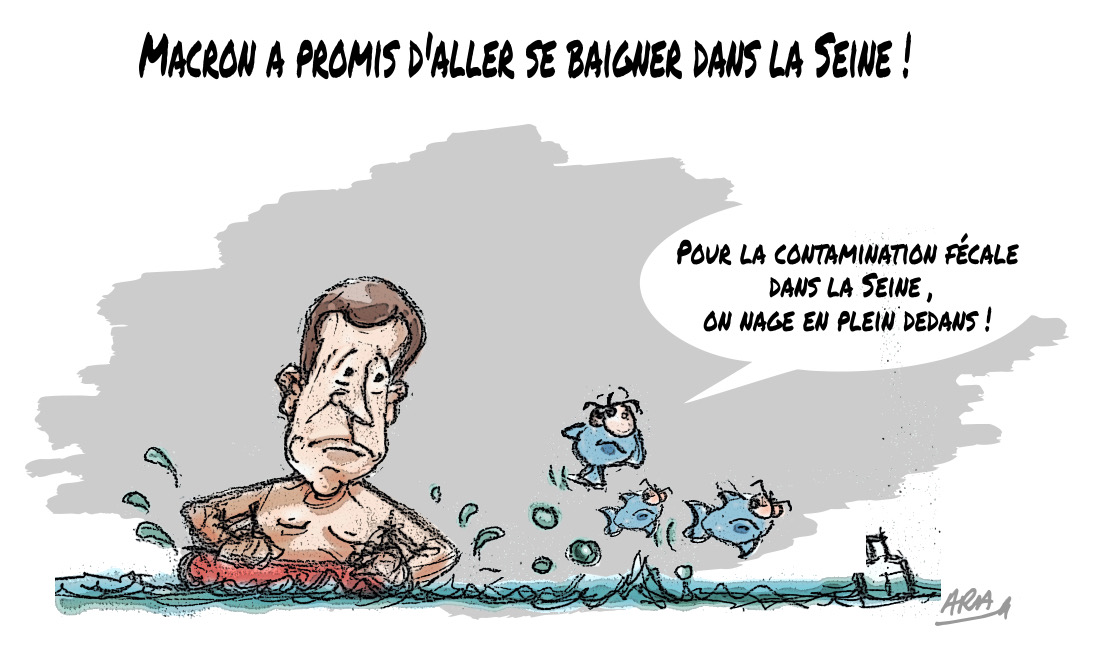 Macron a promis d'aller se baigner dans la Seine !