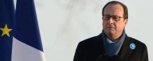 François Hollande lors de son discours à Notre-Dame-de-Lorette.