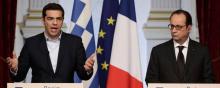 François Hollande et Alexis Tsipras à l'Elysée.
