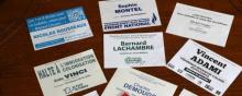 Les cartes des candidats lors de l'élection législative dans le Doubs.