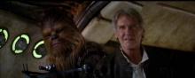 Han Solo et Cheewbaca dans Star Wars 7.