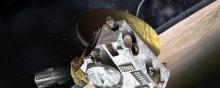 Vue d'artiste de la sonde New Horizons qui doit explorer Pluton.