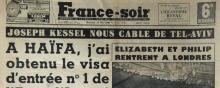 Une FranceSoir 19.05.1948 Joseph Kessel Israël