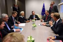 Une réunion des dirigeants de la zone euro à Bruxelles.
