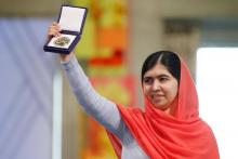 Malala Yousafzai avait reçu le prix Nobel de la paix en octobre 2014.