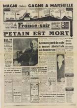 Une FranceSoir 24.07.1951 Mort Pétain
