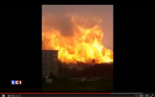 L'explosion d'une usine chimique en Chine le 22 août 2015.
