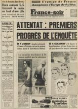 Une FranceSoir 25.08.1962 Attentat Petit Clamart De Gaulle