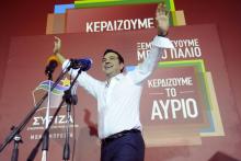 Alexis Tsipras après la victoire de Syriza le 20 septembre 2015.