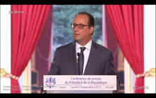 François Hollande lors de sa conférence de presse du 7 septembre 2015.