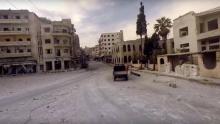 Une capture d’écran de la vidéo 360° de la ville Jisr al-Chougour .
