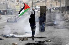 Lors d'émeutes entres Palestinines et Israéliens.