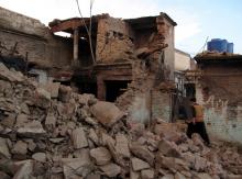 Une maison écroulée au Pakistan après le séisme du 26 octobre.