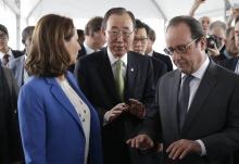 François Hollande Ségolène Royal Ban Ki-Moon COP21 12.12.2015