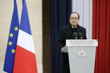François Hollande Invalides Cérémonie Hommage 27.11.2015