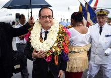 François Hollande en Polynésie. 