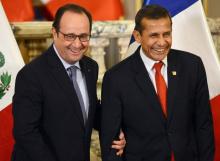Hollande et Humala à Lima.