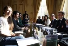 Manuel Valls Emmanuel Macron Myriam El Khomri Matignon 11.03.2016