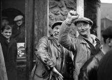 Des ouvriers grévistes en 1936.