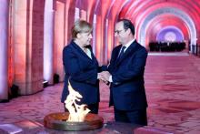 Hollande et Merkel à Verdun.