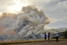 Incendie à Funchal, la capitale de l'île de Madère.