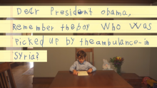 La vidéo de la lettre d'Alex à Barack Obama.