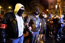 Policiers en grève Paris manifestation Police Champs-Elysées