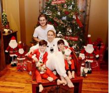 Céline Dion et ses enfants.