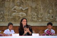 L'actrice et réalisatrice américaine Angelina Jolie lors d'une conférence de presse pour la présenta