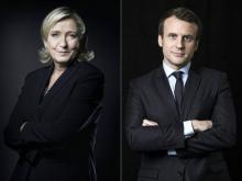 La candidate FN à l'élection présidentielle, Marine le Pen et le candidat du mouvement En Marche! Em