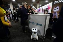 Buddy, robot domestique développé par Blue Frog, présenté dans un salon de Las Vegas, à 5 janvier 20