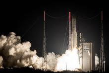 La fusée Ariane 5 décolle de Kourou, le 4 mai 2017 en Guyane