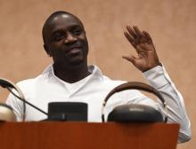 Le rappeur américano-sénégalais, Akon, le 4 janvier 2017 à Las Vegas