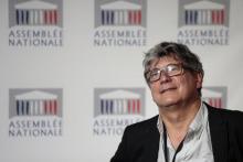 Eric Coquerel lors d'une conférence de presse à Paris le 27 juin 2017