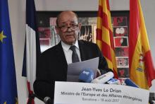 Le ministre français des Affaires étrangères Jean-Yves Le Drian, le 18 août 2017 à Barcelone