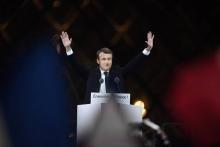Emmanuel Macron, le 3 mai 2017 lors du débat télévisé à La Plaine-Saint-Denis