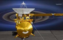 Une réplique de la sonde Cassini, le 13 septembre 2017 à Pasadena