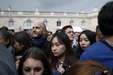Des visiteurs au palais de l'Elysée, le 17 septembre 2017 à Paris