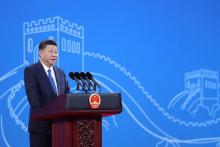 Le président chinois Xi Jinping à l'assemblée générale d'Interpol, le 26 septembre 2017 à Pékin.