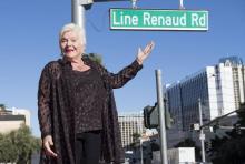 L'actrice française Line Renaud lors de la cérémonie d'inauguration d'une rue portant son nom à Las 