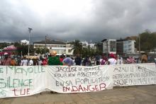 Manifestation le 25 septembre 2017 à Mamoudzou à Mayotte contre la gratuité des visas décidée récemm