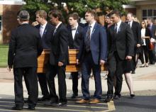 Les funérailles de l'étudiant américain Otto Warmbier, le 21 juin 2017 à Wyoming, dans l'Ohio
