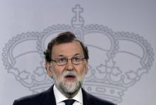 Le Premier ministre espagnol Mariano Rajoy lors d'une conférence de presse à Madrid, le 20 septembre