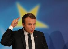 Emmanuel Macron lors de son discours sur l'Europe à la Sorbonne, le 26 septembre 2017