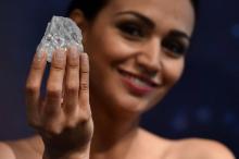 Le diamant "Lesedi La Rona" lors d'une vente aux enchères le 14 juin 2016 à Londres