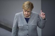 La chancelière Angela Merkel lors de la séance inaugurale du nouveau Bundestag, la chambre basse du 