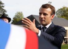 Le président Emmanuel Macron à Egletons (Corrèze), le 4 octobre 2017