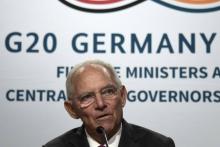 Le ministre allemand des Finances Wolfgang Schäuble, le 13 octobre 2017 lors du G20 Finance à Washin