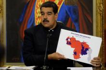 Nicolas Maduro lors d'une conférence de presse, deux jours après des élections régionales contestée,