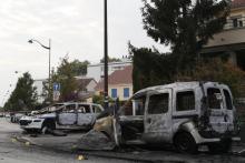 Une voiture de police incendiée le 8 octobre 2016 à Viry-Châtillon